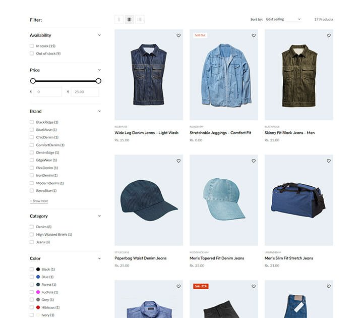 Collection Filter Sidebar